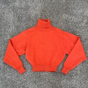 Women's Orange Turtleneck Sweater